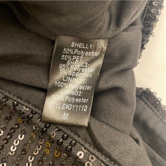 DO + BE || Sequined Ruffle Mini Dress Black Medium NWT - Picture 9 of 9